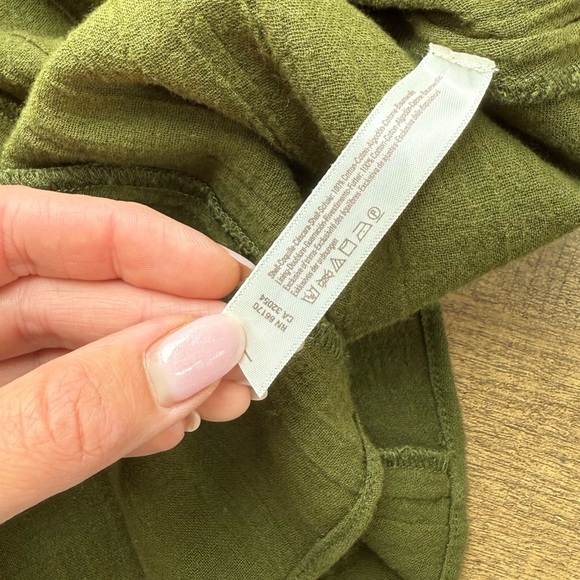 Free people flutter sleeves olive green dress size M - Picture 7 of 9
